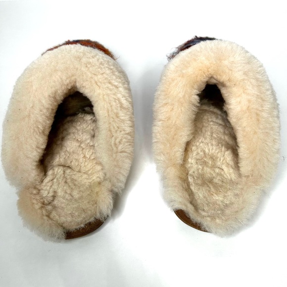 BIOTIME Shearling Fur Juarez Southwestern Multicolour Wool Cozy Slide Slipper 9 - Picture 10 of 16